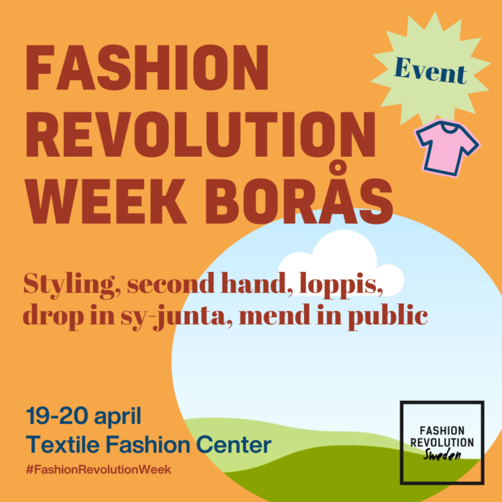 En grafisk bild med texten Fashion Revolution Week Borås